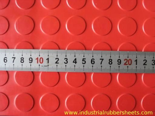1 - 1.5m Width Round Button Industrial Rubber Sheet , Anti-slip Rubber Flooring Sheet