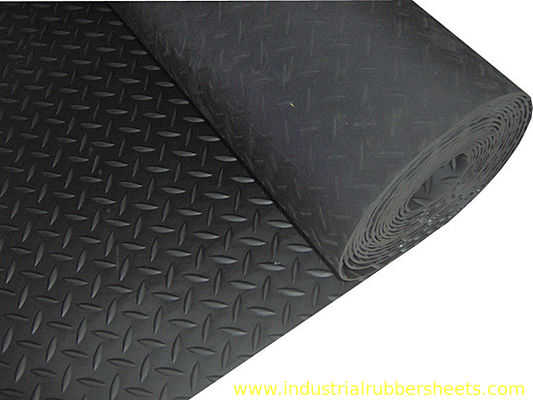 Black Industrial Checker Rubber Sheet , Round Button Diamond Rubber Sheet