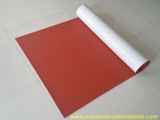 Industrial Grade 100% Virgin Silicone Foam Rubber Sheet with Backing Adhesive 3M Red