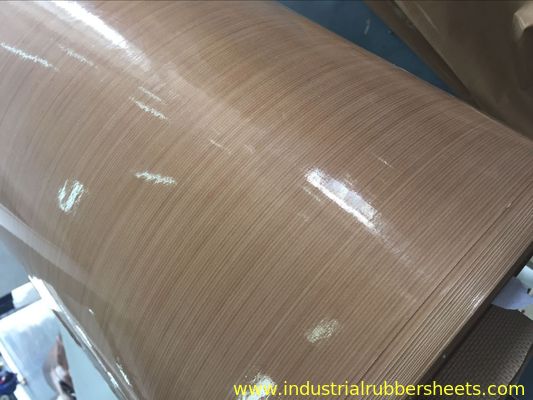 Beige Adhesive PTFE Coated Fiberglass Fabric Smooth Surface Aging Resistance