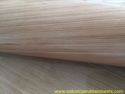 Beige Adhesive PTFE Coated Fiberglass Fabric Smooth Surface Aging Resistance