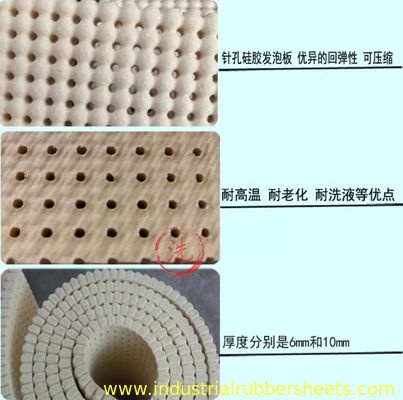 200psi Tensile Strength Perforated Silicone Foam Sheet 10mm×0.9m×1.8m
