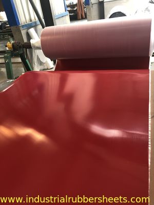 Smooth / Impression Fabric Industrial Rubber Sheet Red Color With Premium Grade