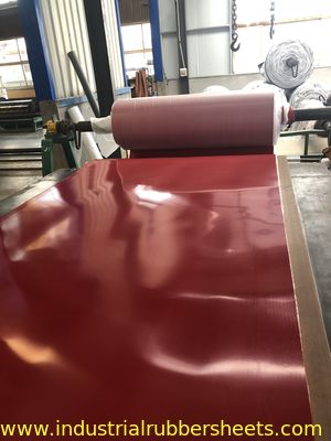 Smooth / Impression Fabric Industrial Rubber Sheet Red Color With Premium Grade