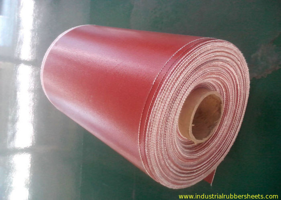 20 - 100m Panjang PTFE Dilapisi Fiberglass Fabric Dengan Flame Retardant Untuk Konstruksi, Warna Merah