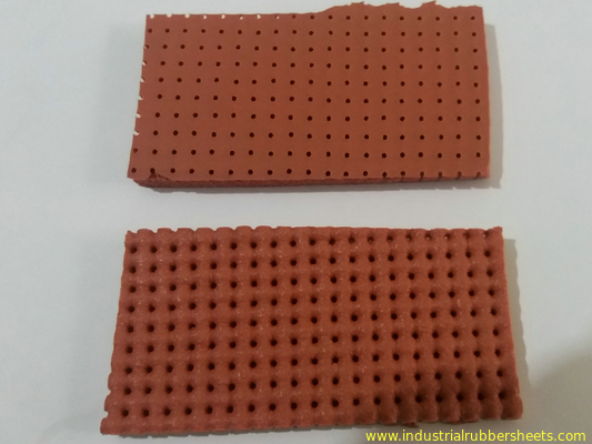 Beige / Merah / Abu-abu Perforated Silicone Foam Rubber Sheet, Silikon Sponge Rubber Sheet Ukuran 10mm X 0.9m X 1.8m