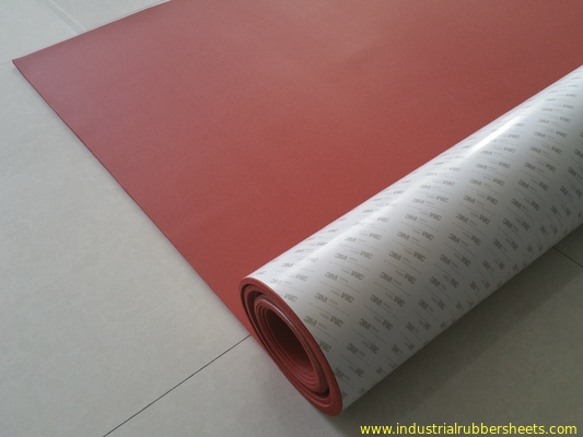 Grade Industri 100% Lembaran Karet Silicone Foam dengan Backing Adhesive 3M Red