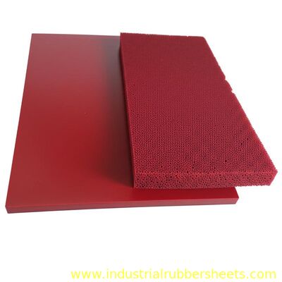Dark Red Close Cell High Temperature Resistant Silicone Sponge Sheet with 3M Adhesive