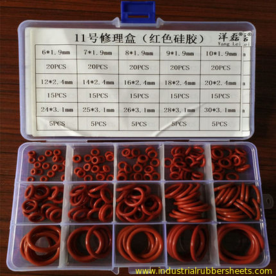 Warna Merah O Ring Seal Kit / Kecil O Ring Kit Bahan Virgin Silicone