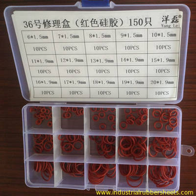 Warna Merah O Ring Seal Kit / Kecil O Ring Kit Bahan Virgin Silicone