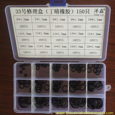 Pakai Kit Cincin NBR O NBR Hitam Tahan, Kit Cincin O Nitrile Untuk Penyegelan Mekanis