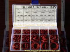 Warna Merah O Ring Seal Kit / Small O Ring Kit Bahan Silikon Virgin