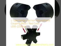 L Tipe Flange Cast Iron Polyurethane Coupling Hitam / Merah Warna L035-225 Ukuran