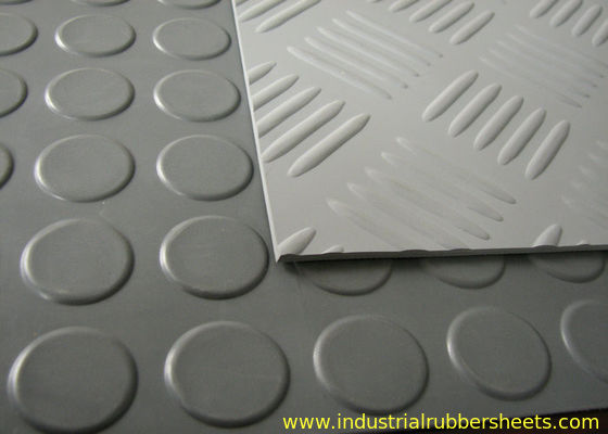 Red Industrial Rubber Sheet with Anti-Slip Round Button and Impression Fabric Bottom Made from Virgin SBR Material